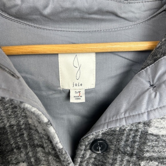 Joie Plaid Shirt Jacket Shacket S Relaxed Fit Coastal Old Money Quiet Luxury - Picture 5 of 8